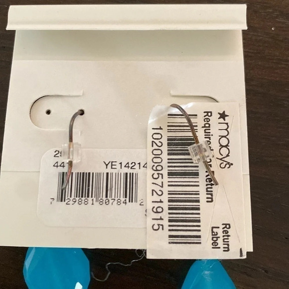 Blue, Green, Gold earrings - Picture 4 of 4